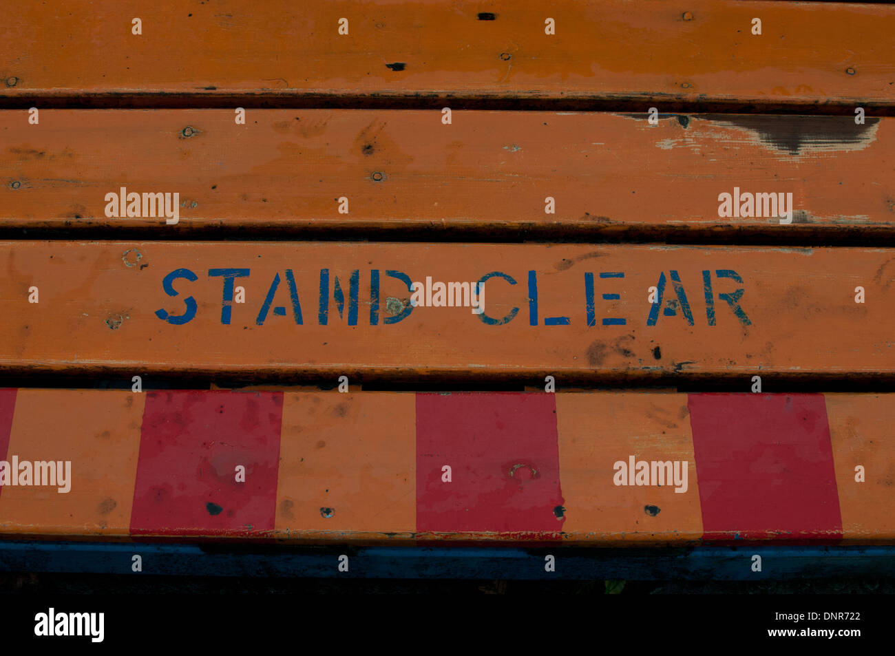stand clear sign Stock Photo Alamy
