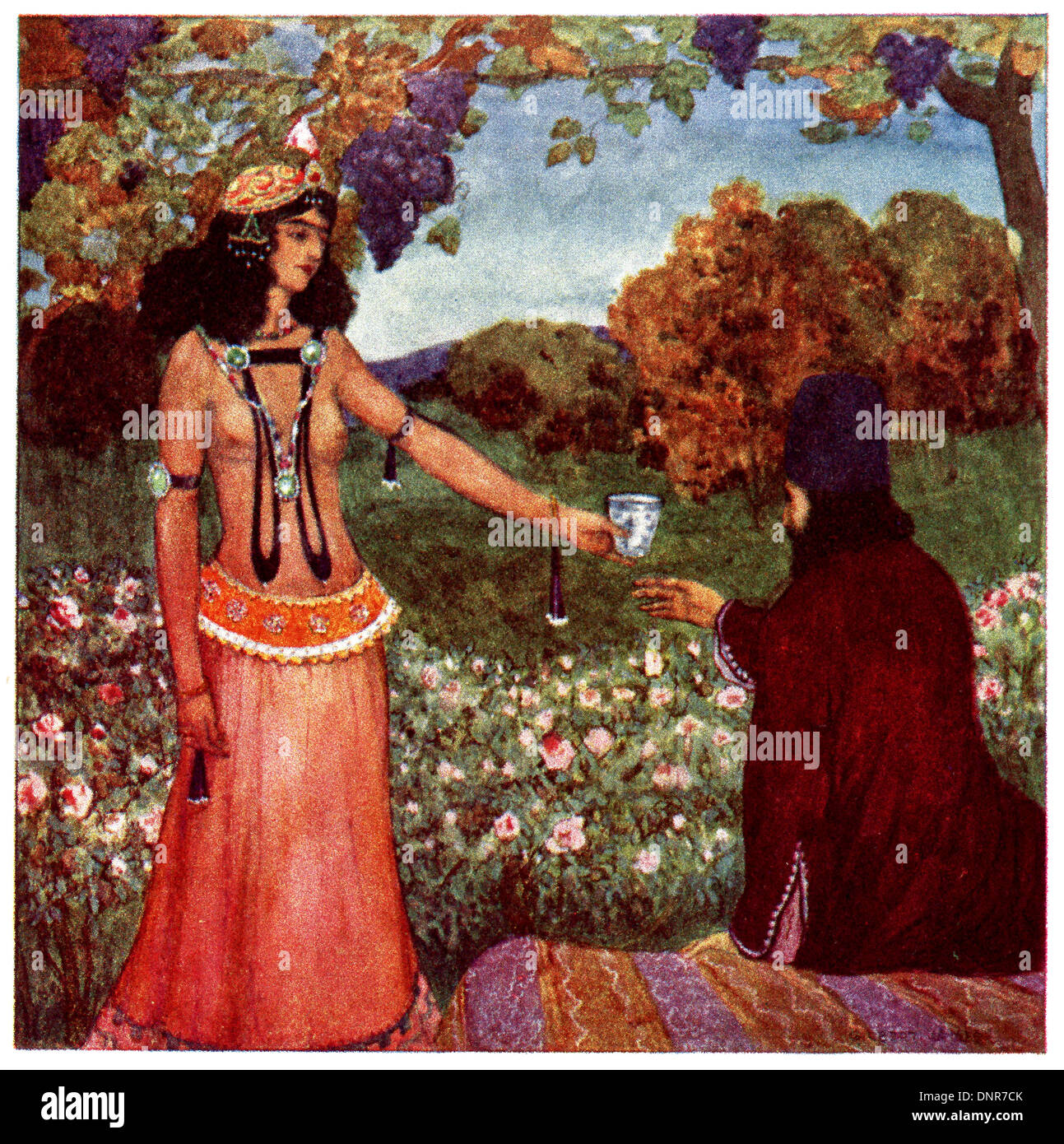 A scene from the Rubaiyat of Omar Khayyam. Ah, fill the Cup: what boots ...