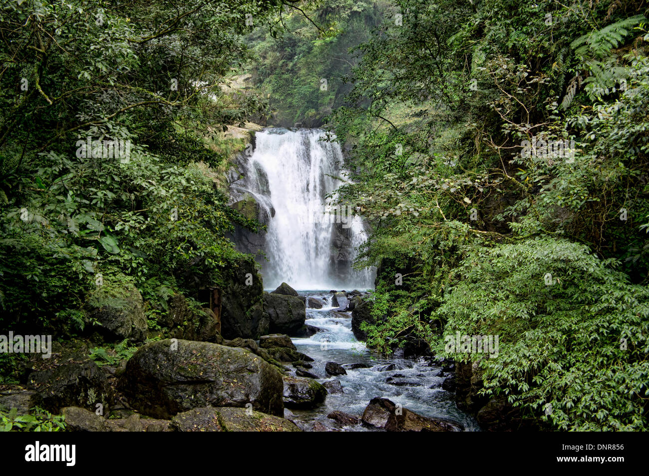 Waterfall in Valley of Wulai, Taiwan Stock Photo