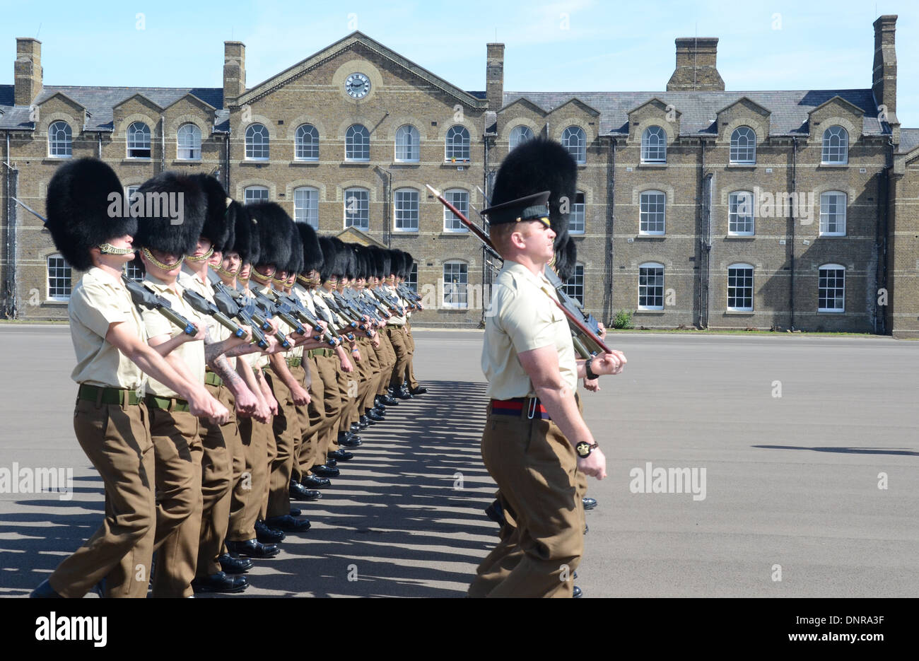 1st battalion welsh guards, on the drill square at Cavalry Barracks ...