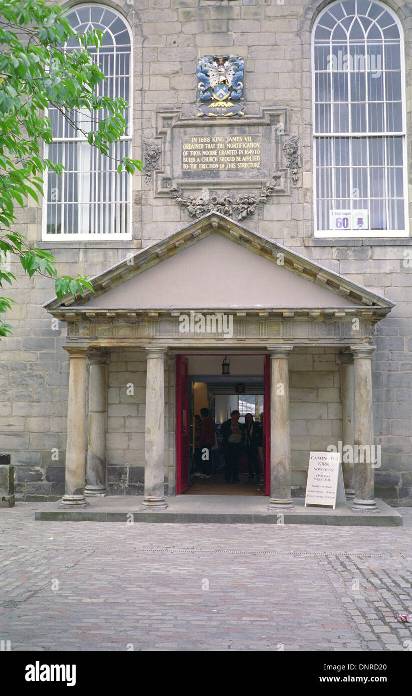 Entrance to Canongate Kirk, Canongate, Royal Mile, Edinburgh, Scotland