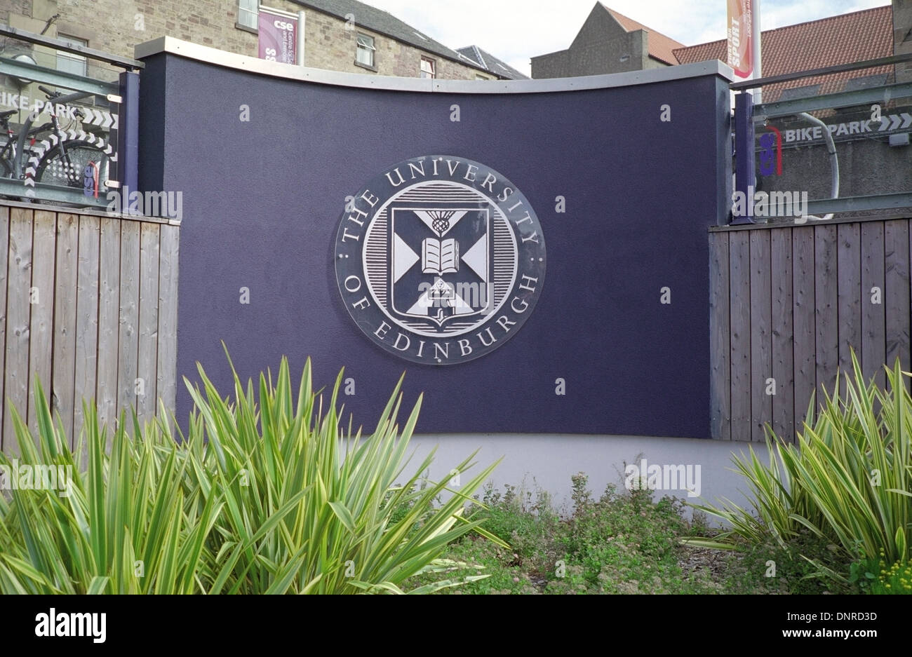 The University of Edinburgh Sign, Pleasance, Edinburgh, Scotland, UK Stock Photo