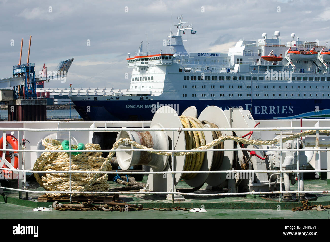 Irish ferry in Cherbourg Port northern France Stock Photo
