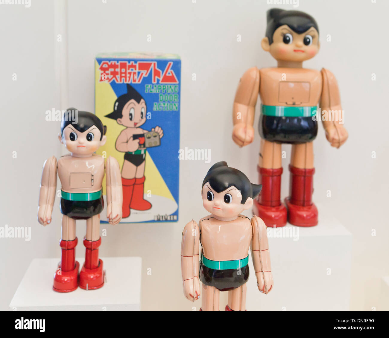 Wind-up Astro Boy robot - Japanese anime character tin toys, circa 1980s Stock Photo