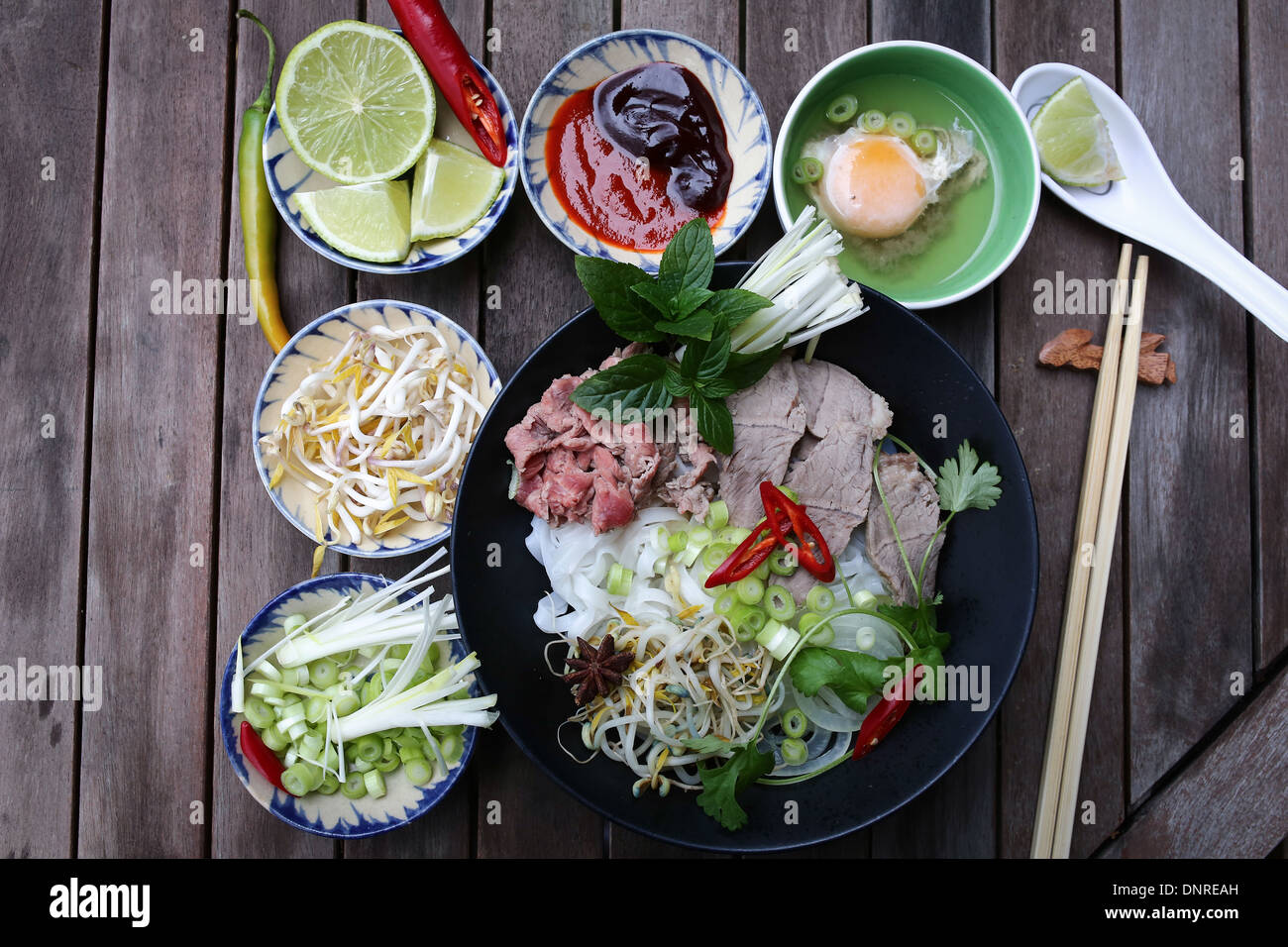 Pho, Vietnamese rice noodles Stock Photo - Alamy
