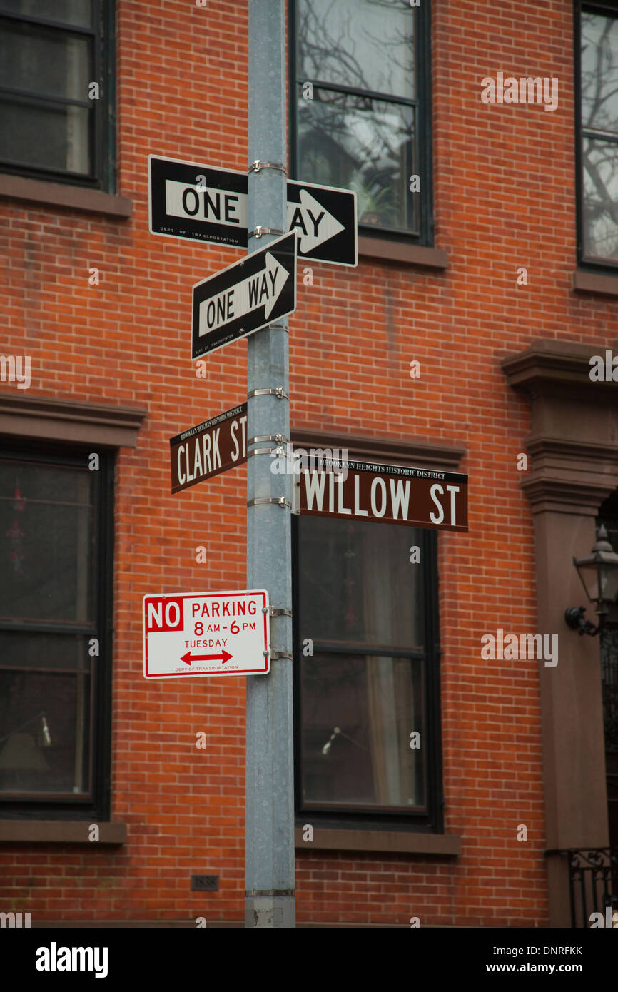 street signs in Brooklyn New York Stock Photo Alamy