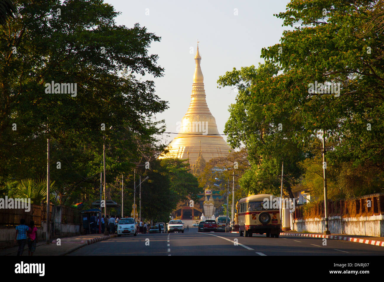 Sule Paya Buddhist Temple in Yangon, Myanmar Stock Photo