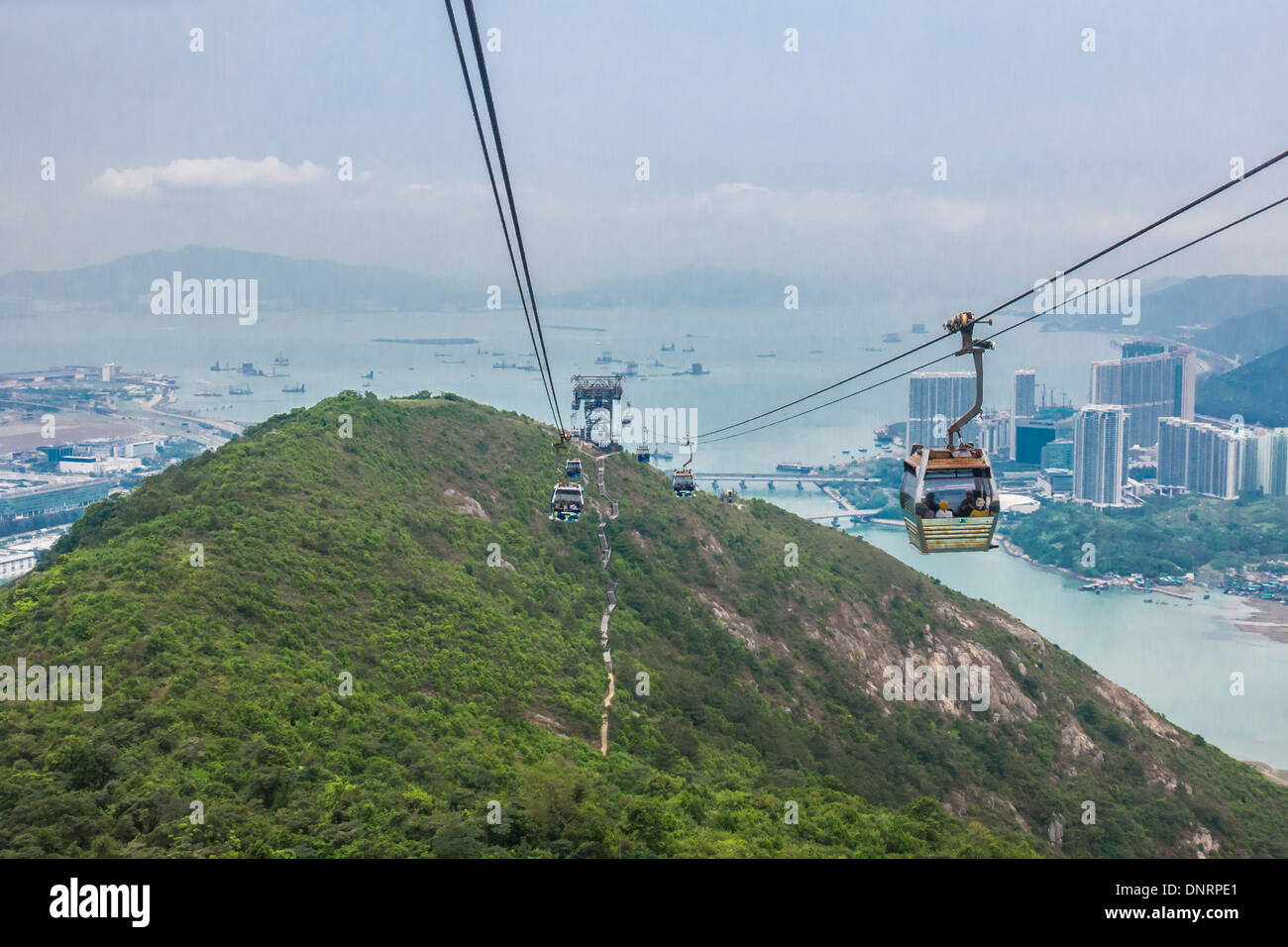 Ngong Ping 360 Cable Cars, Lantau Island, Hong Kong, China Stock Photo