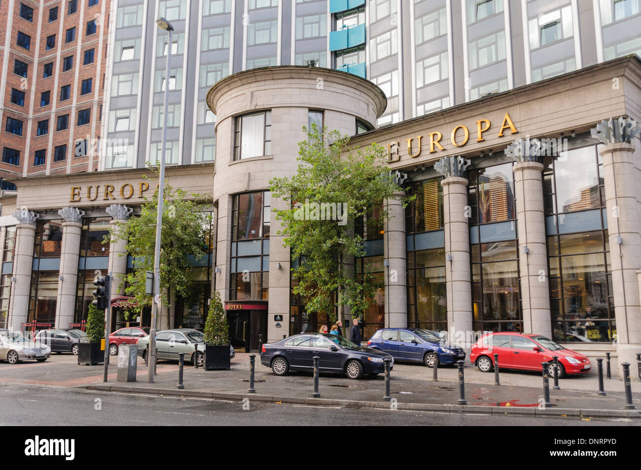 The Europa Hotel, Belfast, part of the Hastings Group and one of the most bombed hotels in the world. Stock Photo