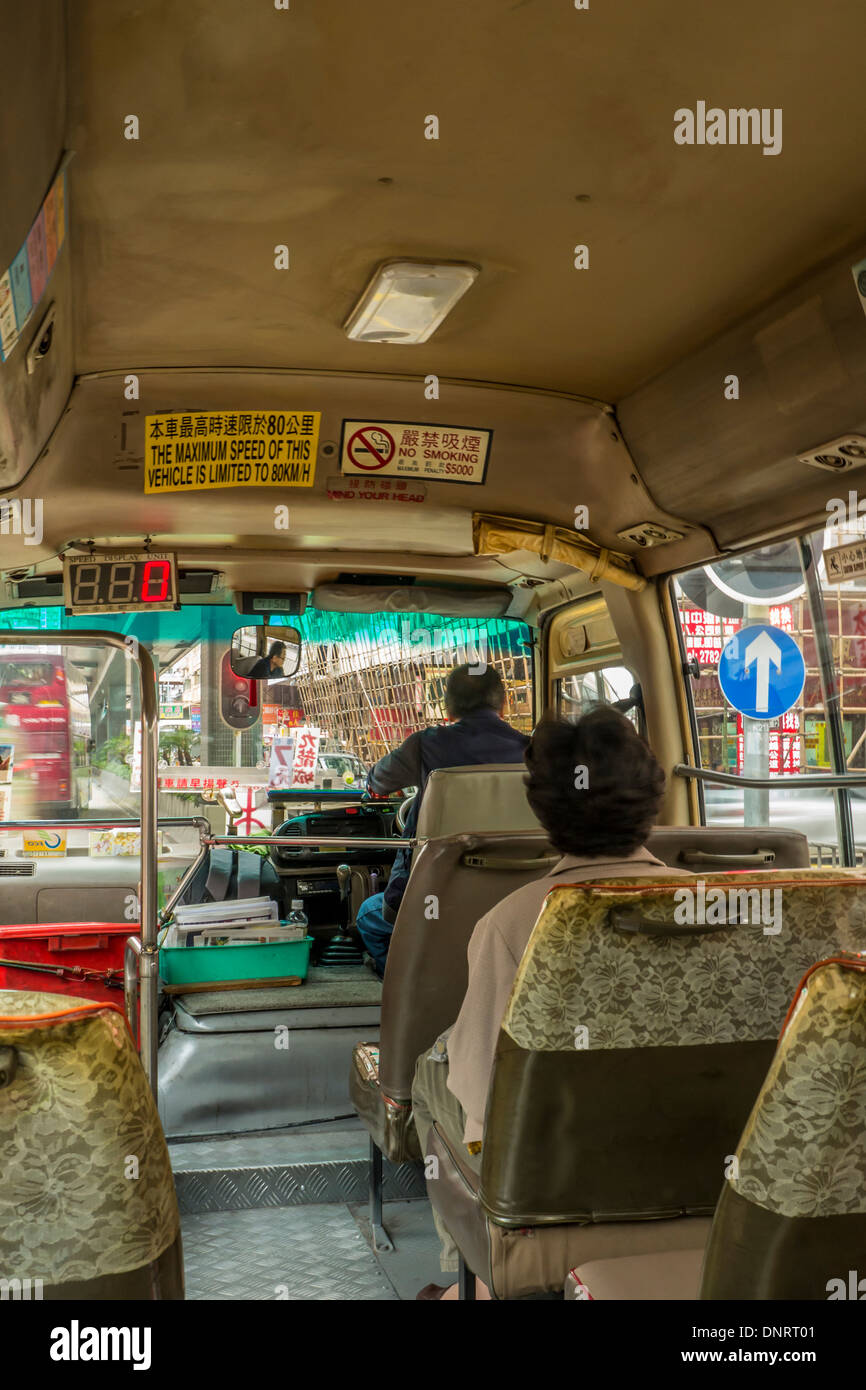 Interior of Minibus, Hong Kong, China Stock Photo