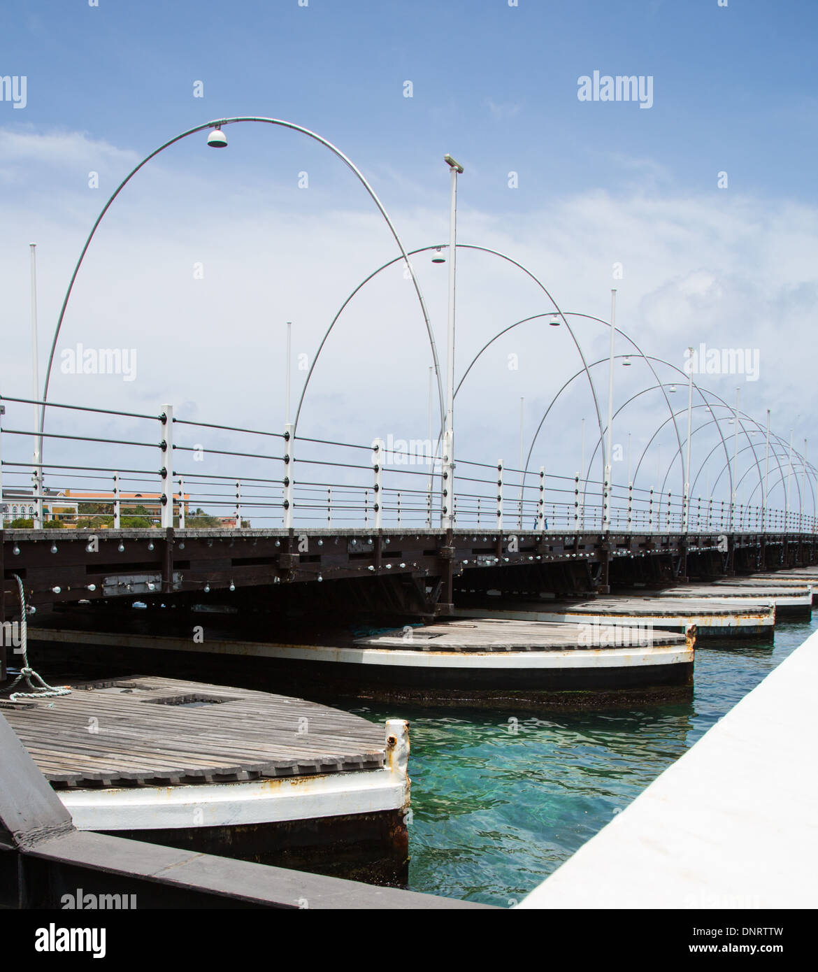 The Pedestrian pontoon bridge in Willemstad, Curacao. Stock Photo