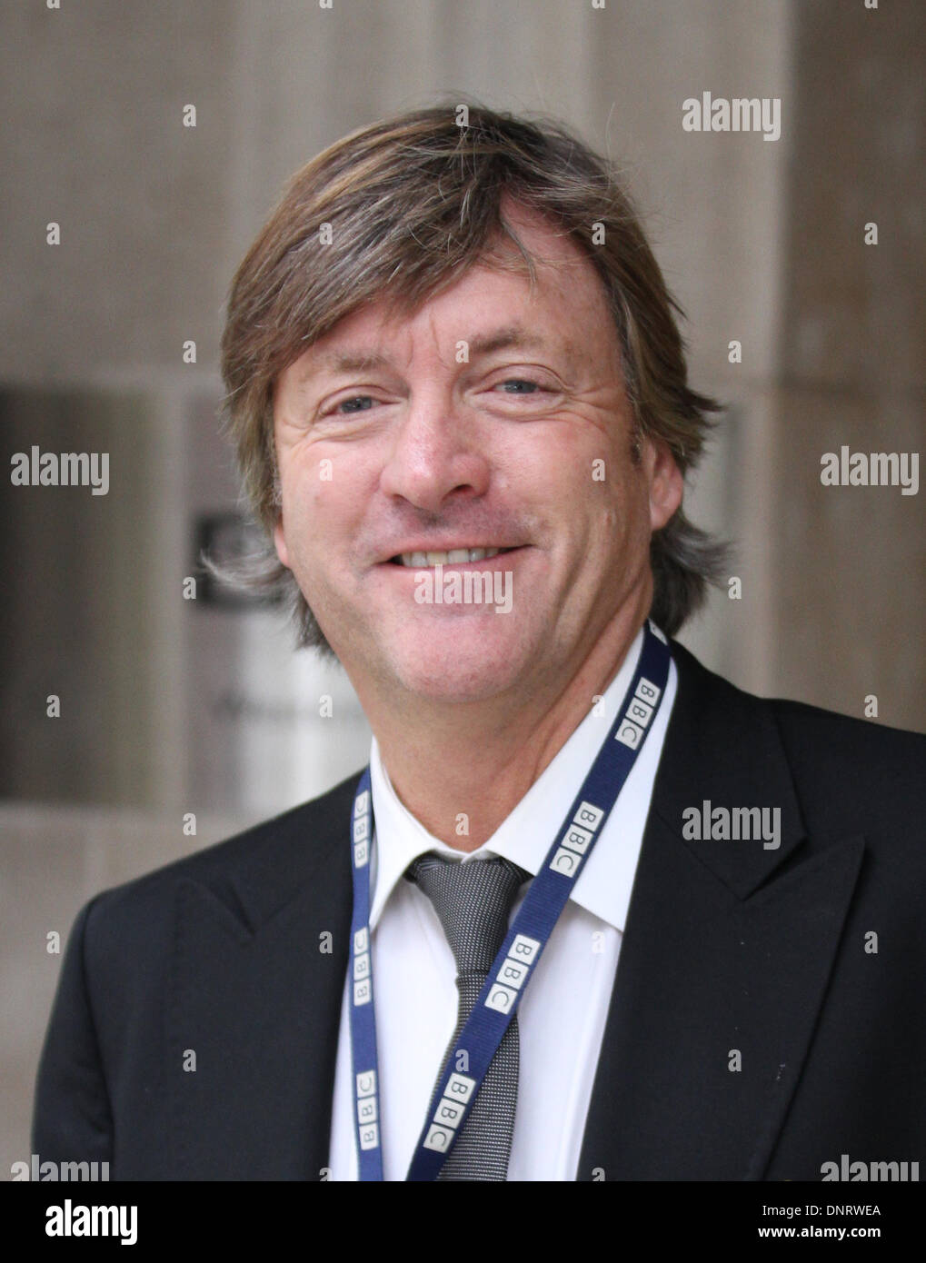 London, UK, 5th January 2014. Richard Madeley , British television presenter and columnist seen at the BBC radio two studios in Stock Photo