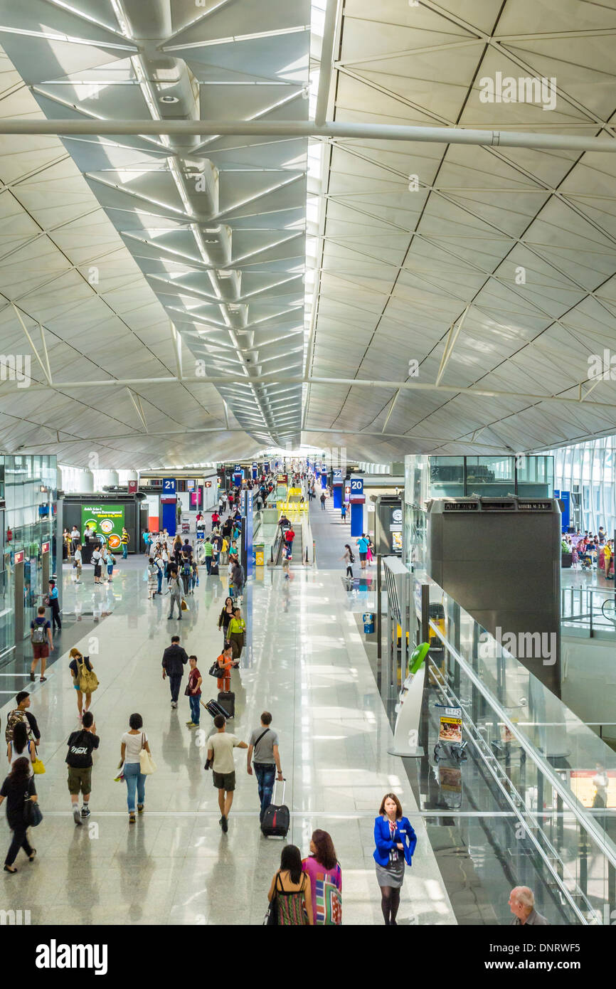 Interior of Terminal, Hong Kong International Airport, Hong Kong Stock Photo
