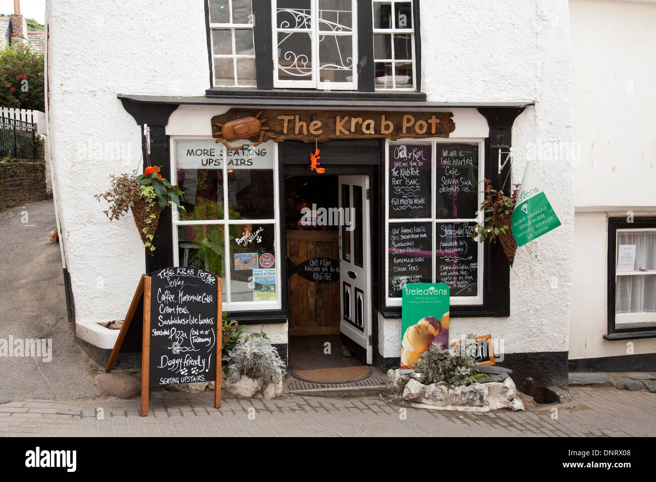 The Krab Pot café, Fore Street, Port Isaac, Cornwall, England , U.K