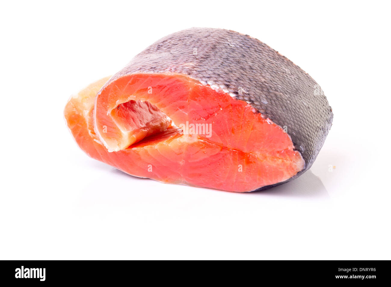 Fresh Raw Salmon isolated on White Background Stock Photo - Alamy