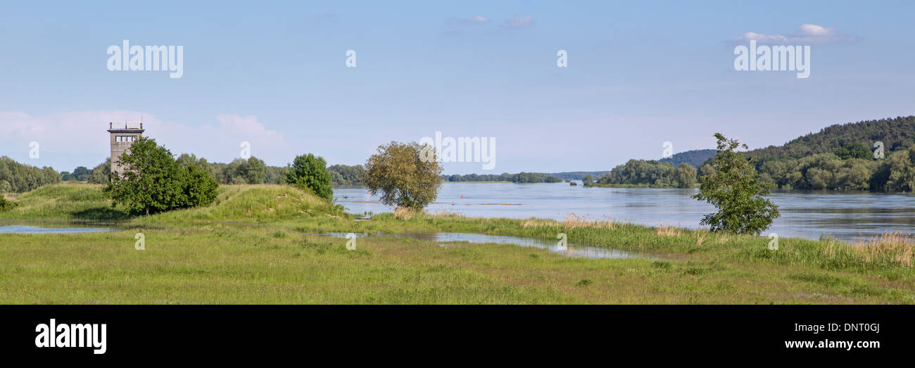 High water Elbe near Dömitz, 2013, Germany, Europe Stock Photo