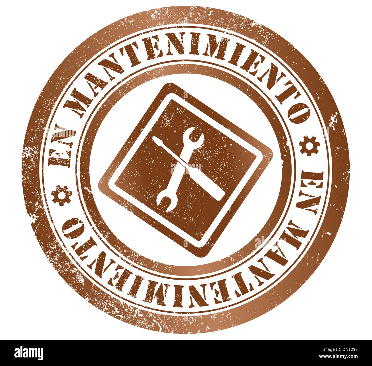 under maintenance grunge stamp, in spanish language Stock Photo Alamy