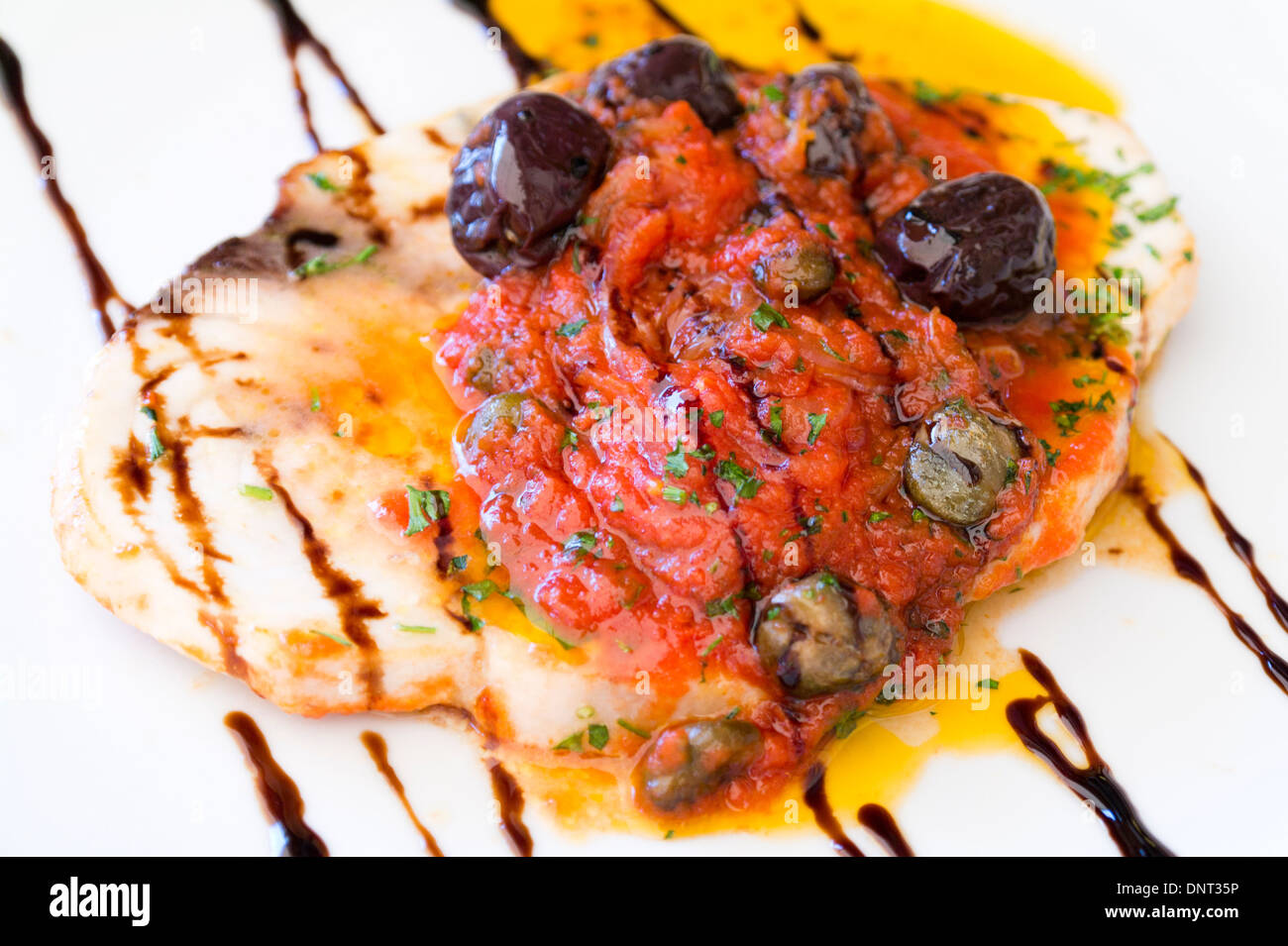 Sicilian food fish pesce spada alla griglia Stock Photo