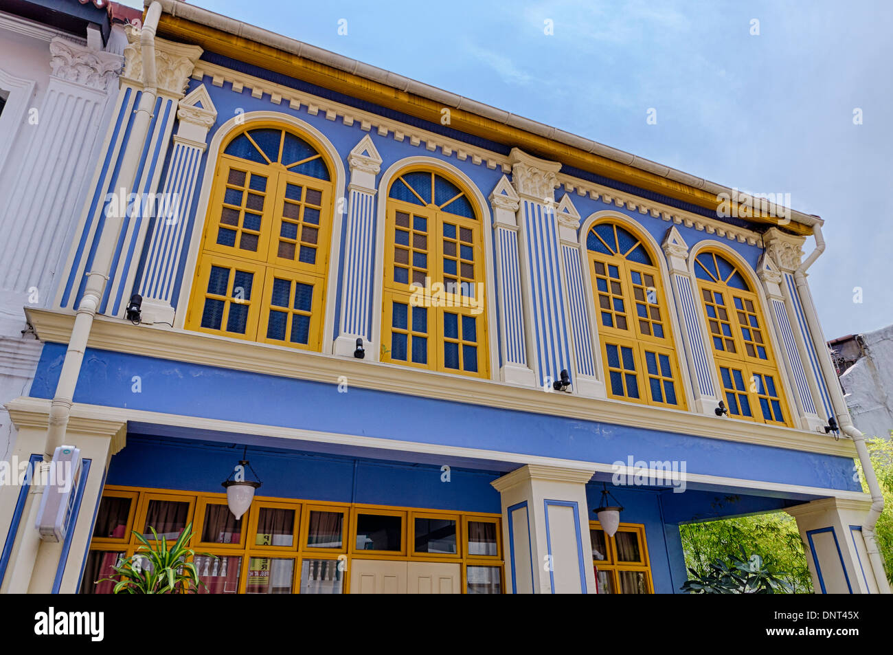 Colorful Building in Kampong Glam, Singapore Stock Photo