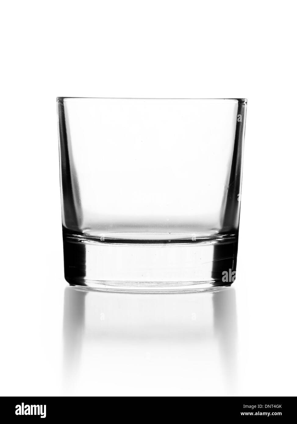 empty small glass for cocktail or tequila isolated on white Stock Photo