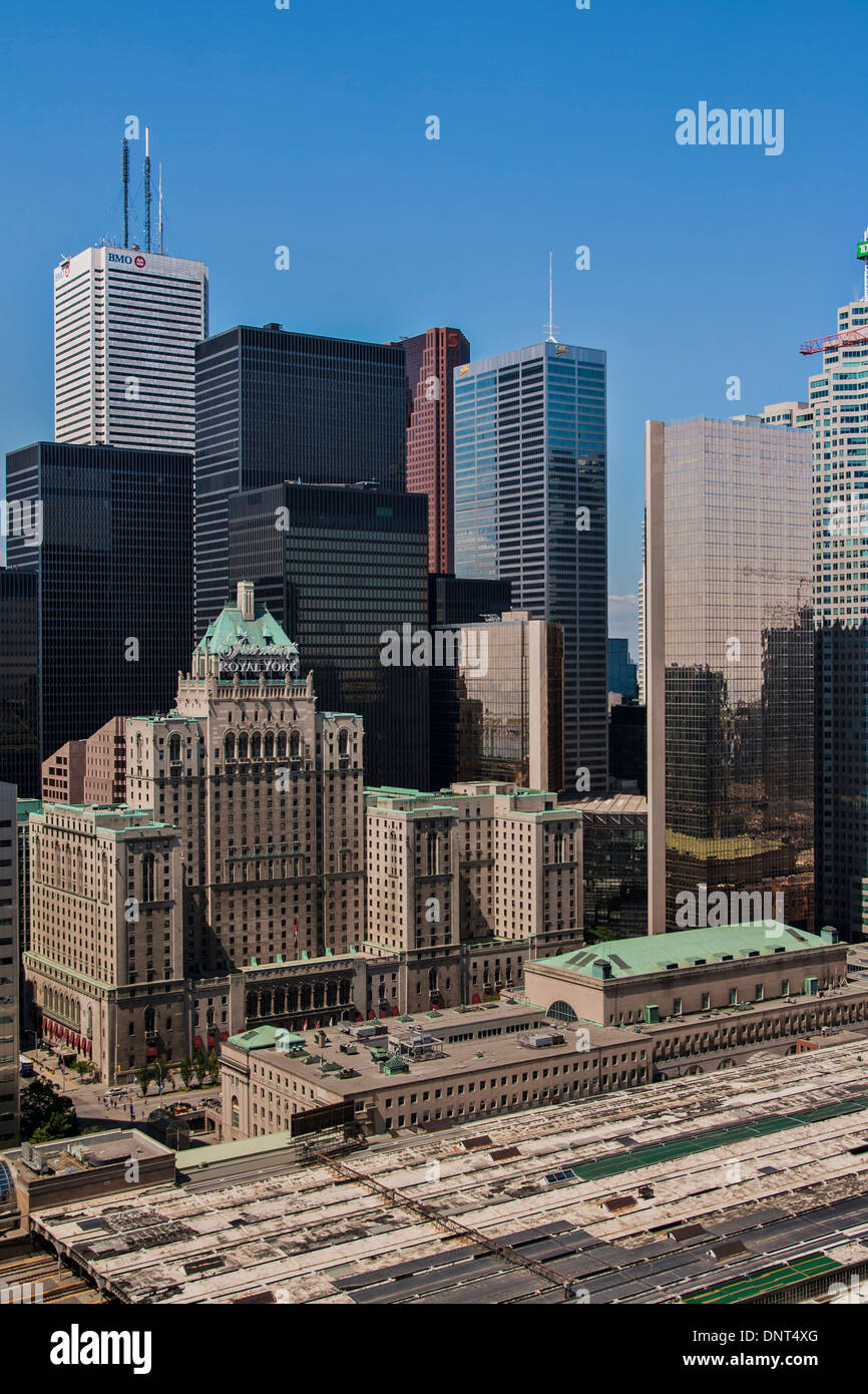 Toronto Skyline - Fairmont Royal York Hotel & Union Station Stock Photo ...