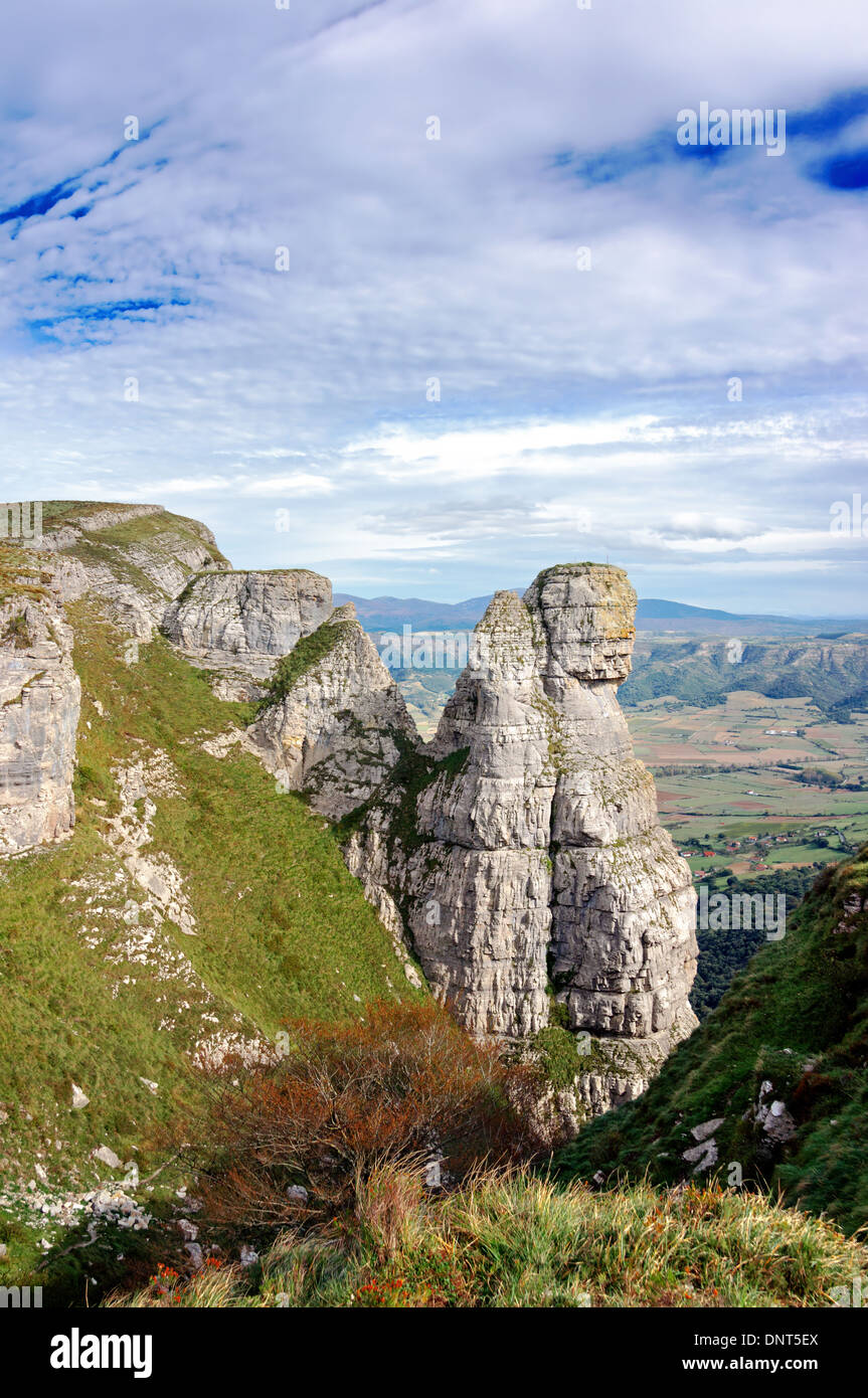 Geological formation named fraile peak in Orduna Stock Photo