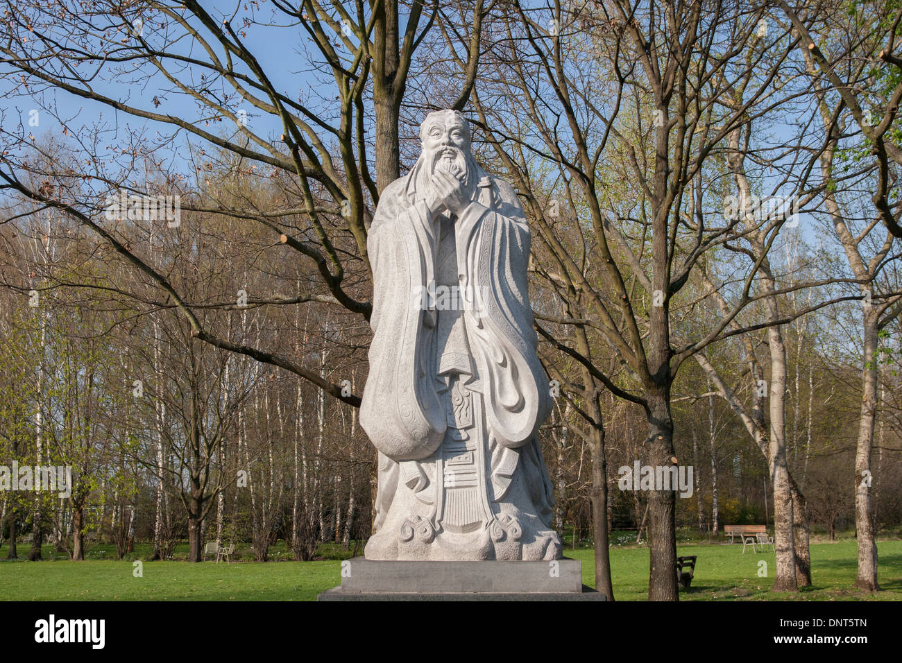 Confucius statue in Berlin. (Gärten der Welt Stock Photo Alamy