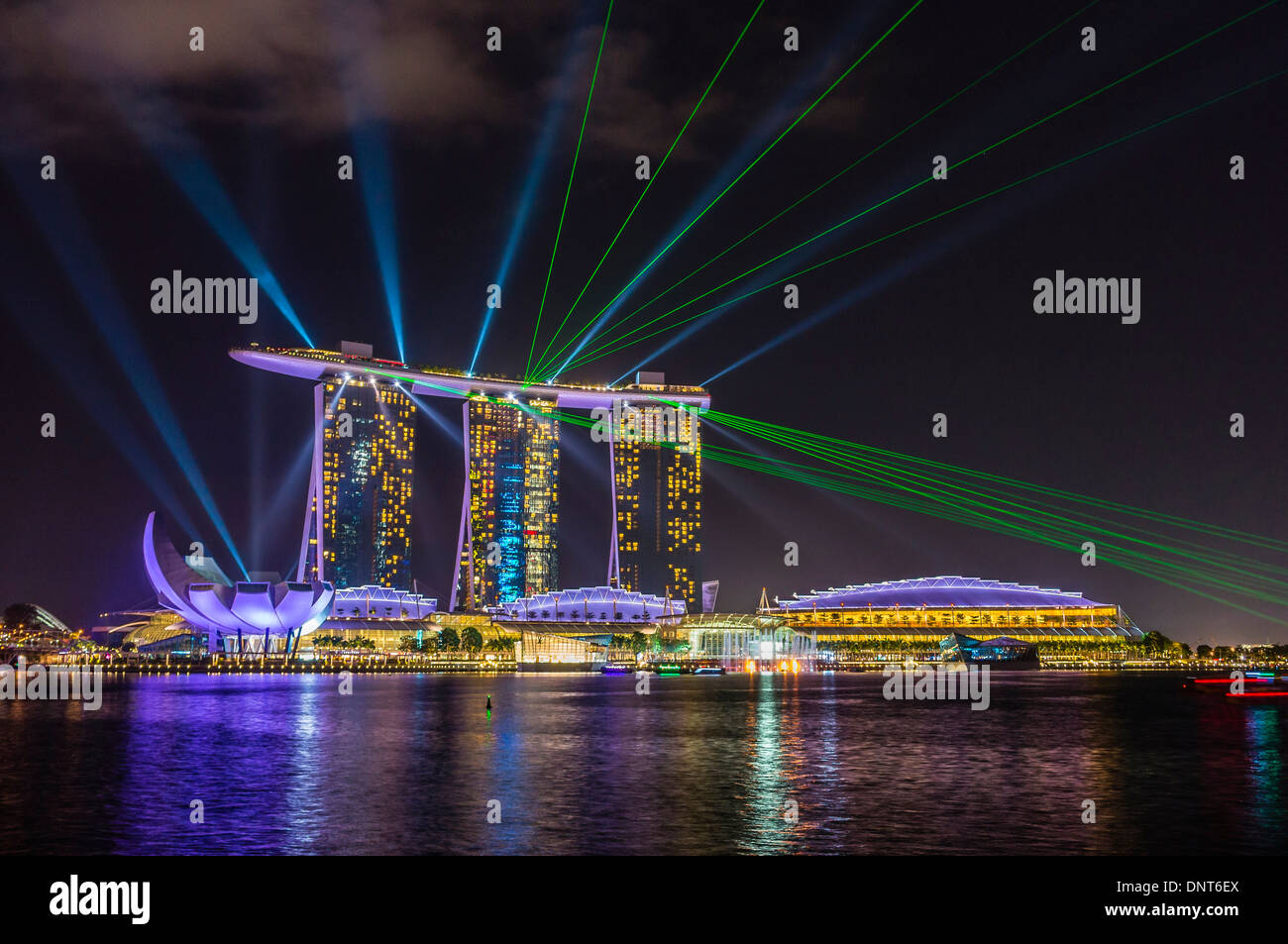 Light Show of Marina Bay Stock Photo Alamy