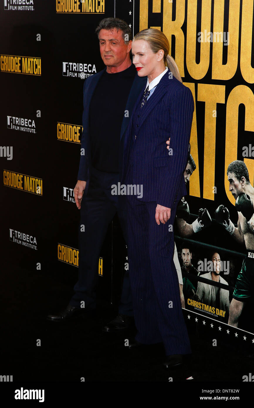 Sylvester Stallone and Kim Basinger attend the world premiere of 'Grudge Match' Stock Photo