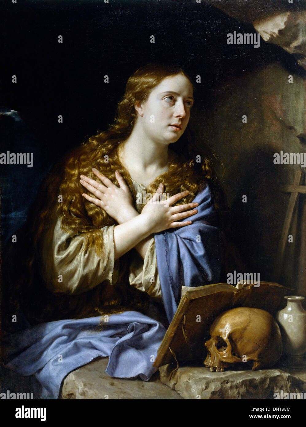 Phillippe de Champaigne, The Repentant Magdalen 1648 Oil on canvas. Museum of Fine Arts, Houston, Texas, USA. Stock Photo