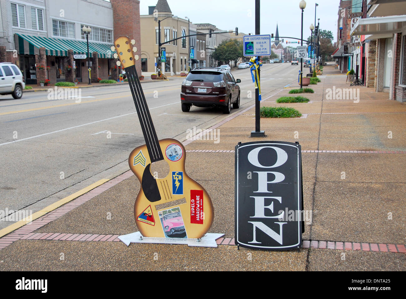Main Street of Tupelo, Mississippi, home of Elvis Presley for his first
