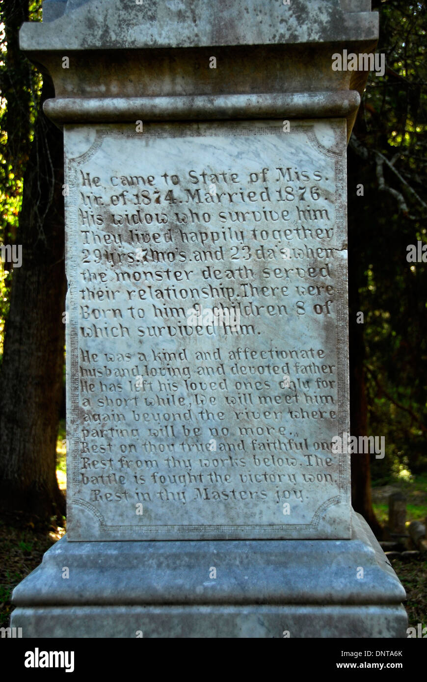 Gravestone in the Historic African American Beulah Cemetery in
