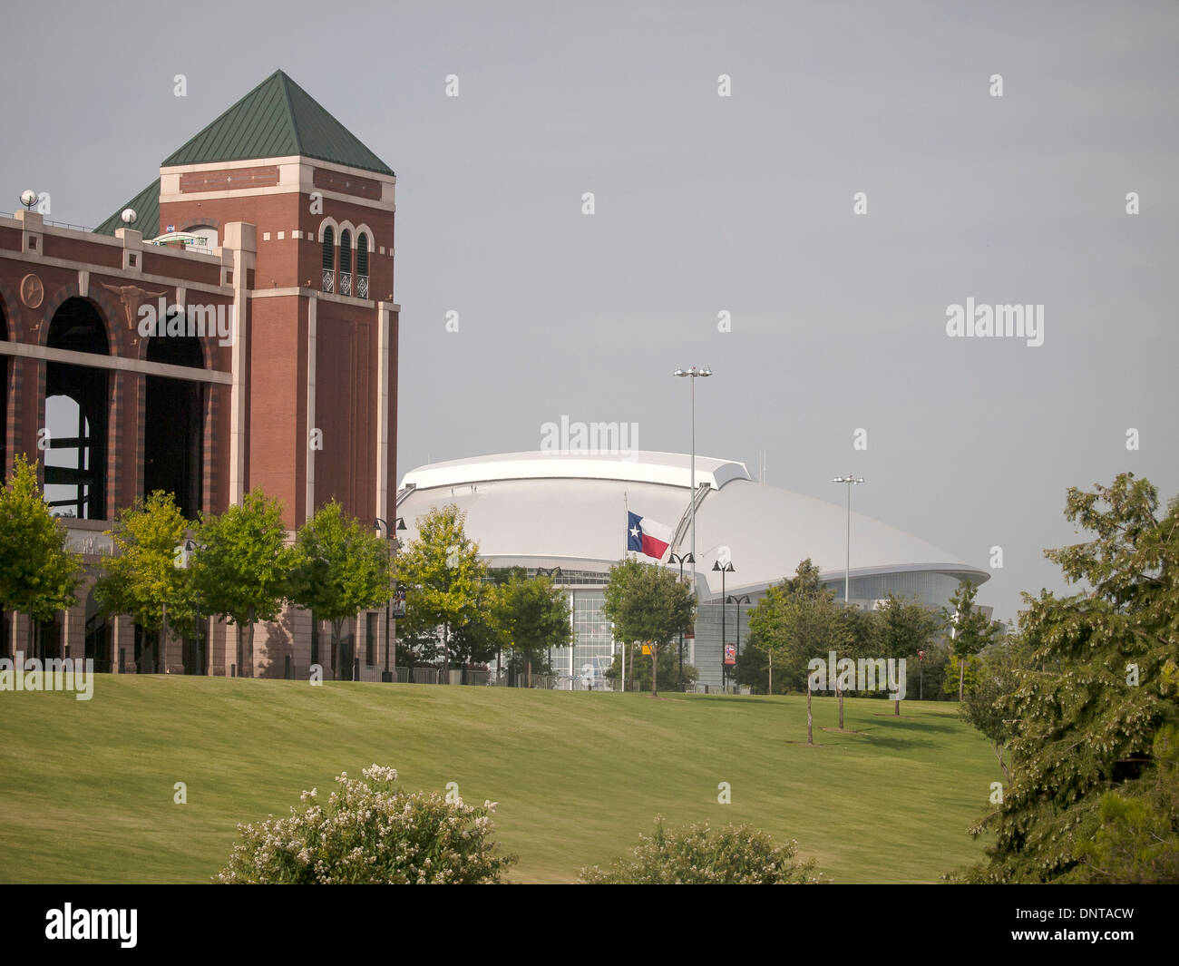 Not in the downtown, but both the Texas Rangers and Dallas Cowboys play their home games in Arlington, Texas Stock Photo