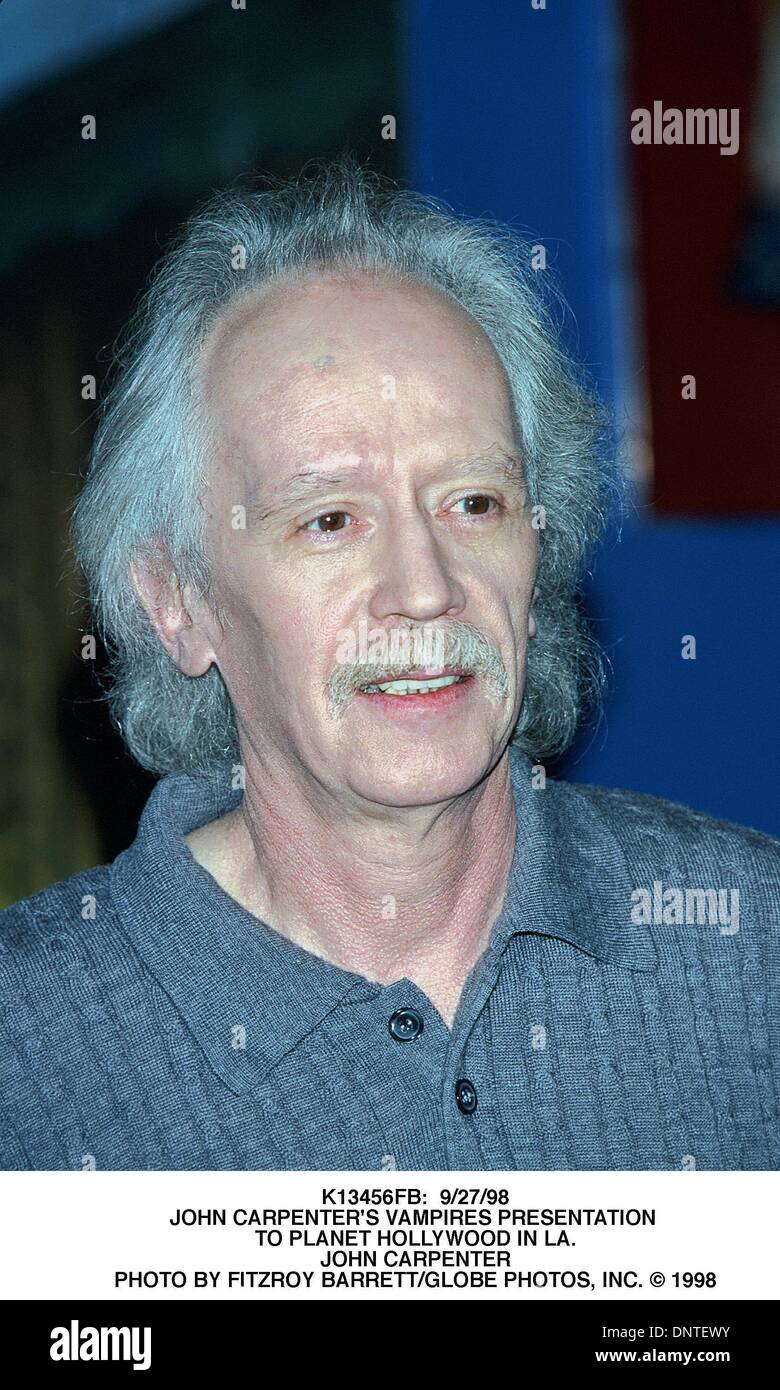 May 11, 2001 - K13456FB:  9/27/98.JOHN CARPENTER'S VAMPIRES PRESENTATION TO PLANET HOLLYWOOD IN LA..JOHN CARPENTER. FITZROY BARRETT/   1998(Credit Image: © Globe Photos/ZUMAPRESS.com) Stock Photo