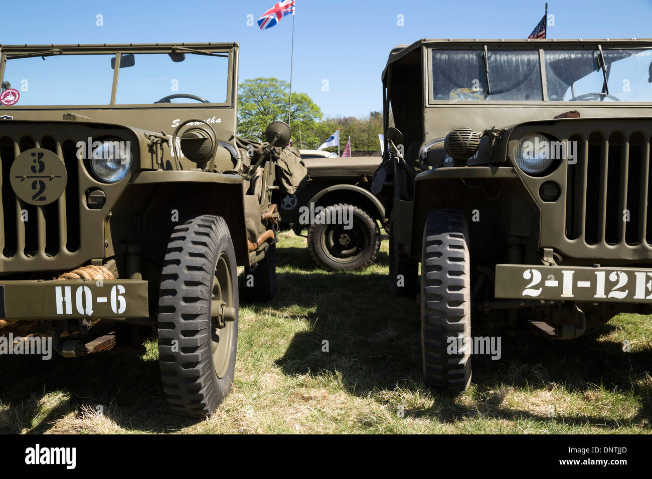 American Army Jeeps at Gawsworth Hall Classic car Show Stock Photo