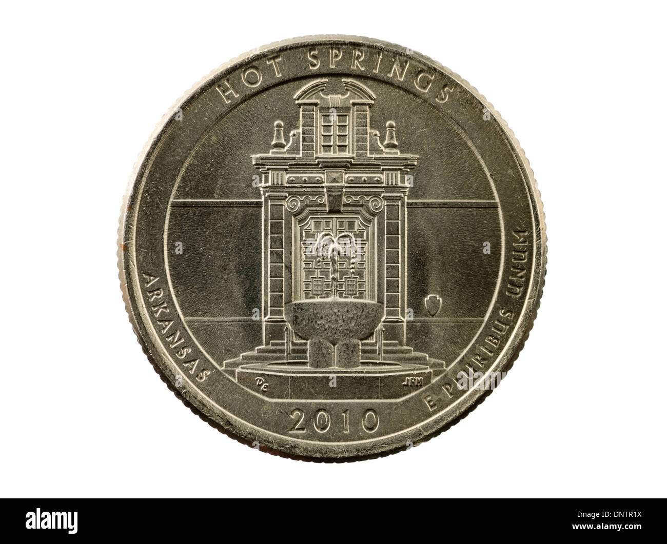 Hot Springs Arkansas commemorative quarter coin isolated on white Stock Photo