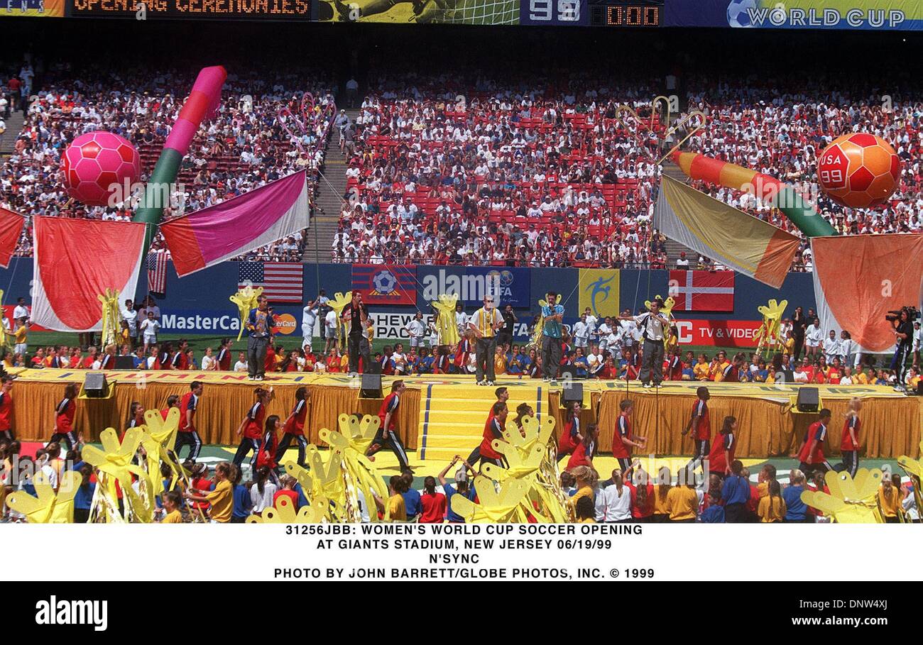 June 19, 1999 - 312656JBB      06/19/99.WOMEN'S WORLD CUP SOCCER OPENING.AT GIANTS STADIUM, NEW JERSEY.N'SYNC. JOHN BARRETT/   1999(Credit Image: © Globe Photos/ZUMAPRESS.com) Stock Photo