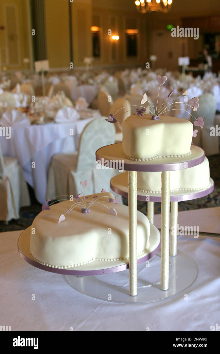 Wedding Cake At The Wedding Reception Scotland Stock Photo