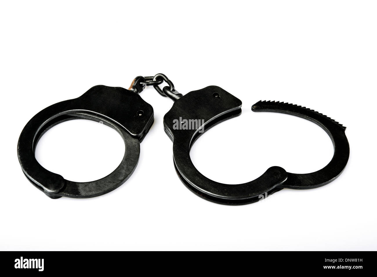 police handcuffs Stock Photo