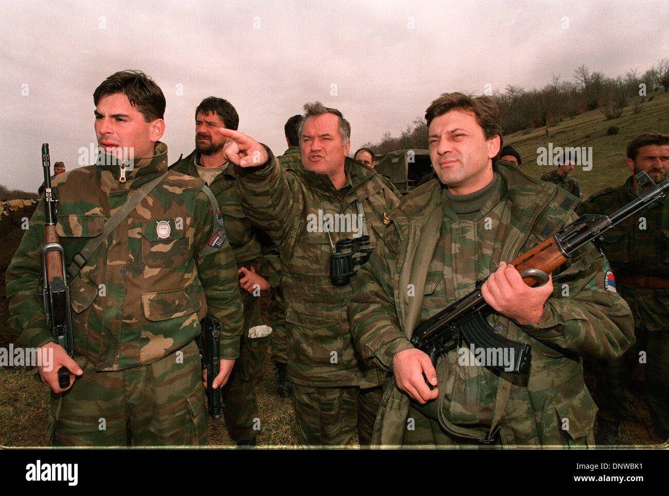 FILE PHOTO - Fugitive Bosnian Serb war crimes suspect RATKO MLADIC has been arrested in Serbia after 16 years on the run.  Mladic, 69, was found in the village of Lazarevo in northern Serbia where had been living under an assumed name. He faces charges over the massacre of at least 7,500 Bosnian Muslim men and boys at Srebrenica in 1995.  PICTURED:  Apr. 16, 1994 - Gorazde, Bosnia  Stock Photo