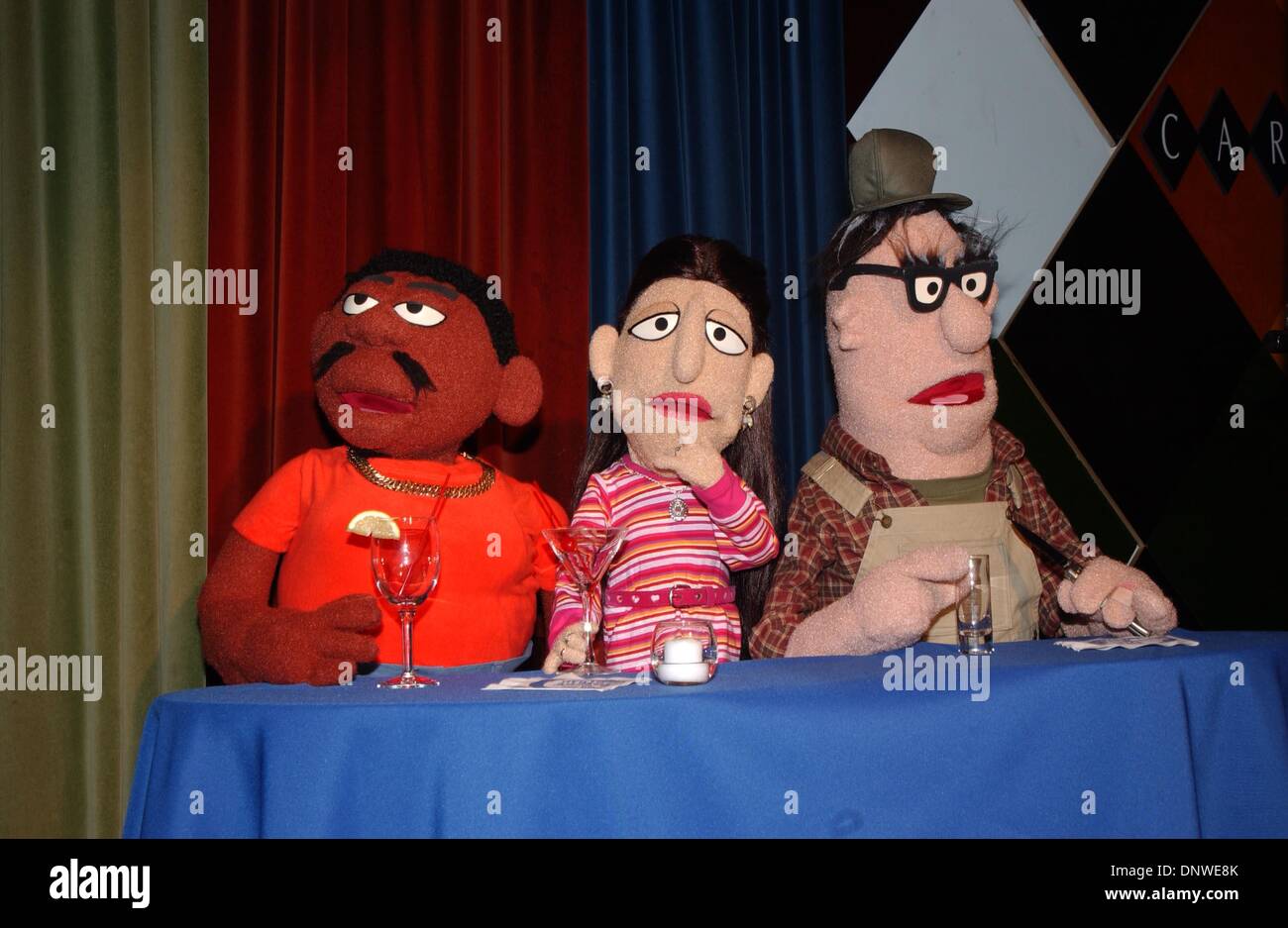 May 29, 2002 - K25180AR:  5/29/02.JIMMY KIMMEL AND ADAM CAROLLA CO-HOST A PREMIERE PARTY FOR COMEDY CENTRAL'S NEW SERIES ''CRANK YANKERS'' AT CAROLINES ON BROADWAY, NYC..PUPPETS. ANDREA RENAULT/   2002(Credit Image: © Globe Photos/ZUMAPRESS.com) Stock Photo