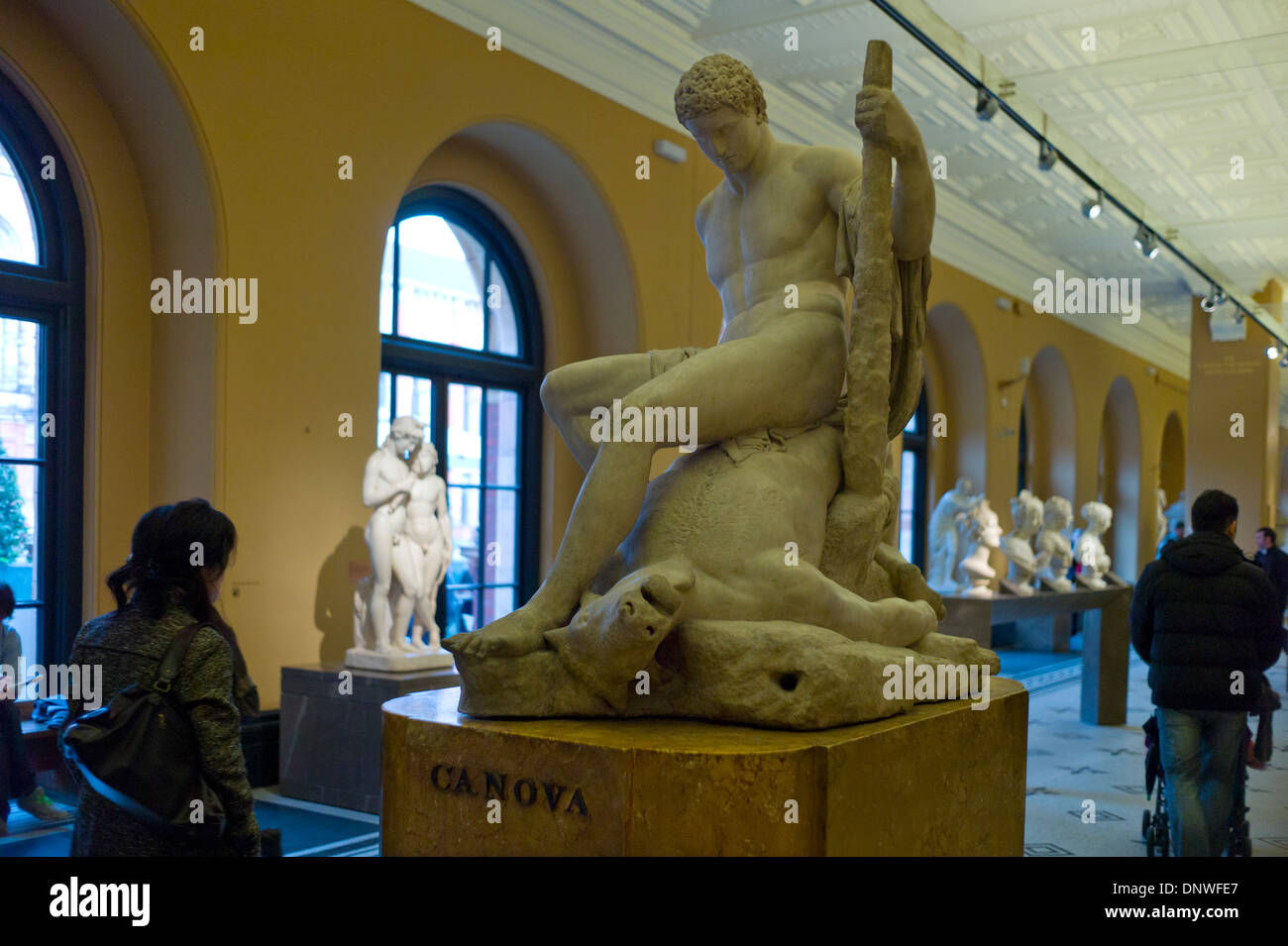 Victoria and Albert Museum, South Kensington, London, England. 4-1-2014 Theseus and the Minotaur by Antonio Canova 1782 Stock Photo
