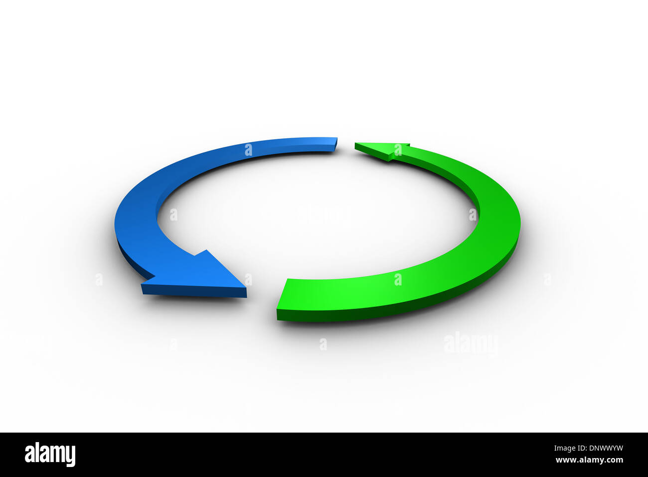 Green and blue arrow graphic Stock Photo