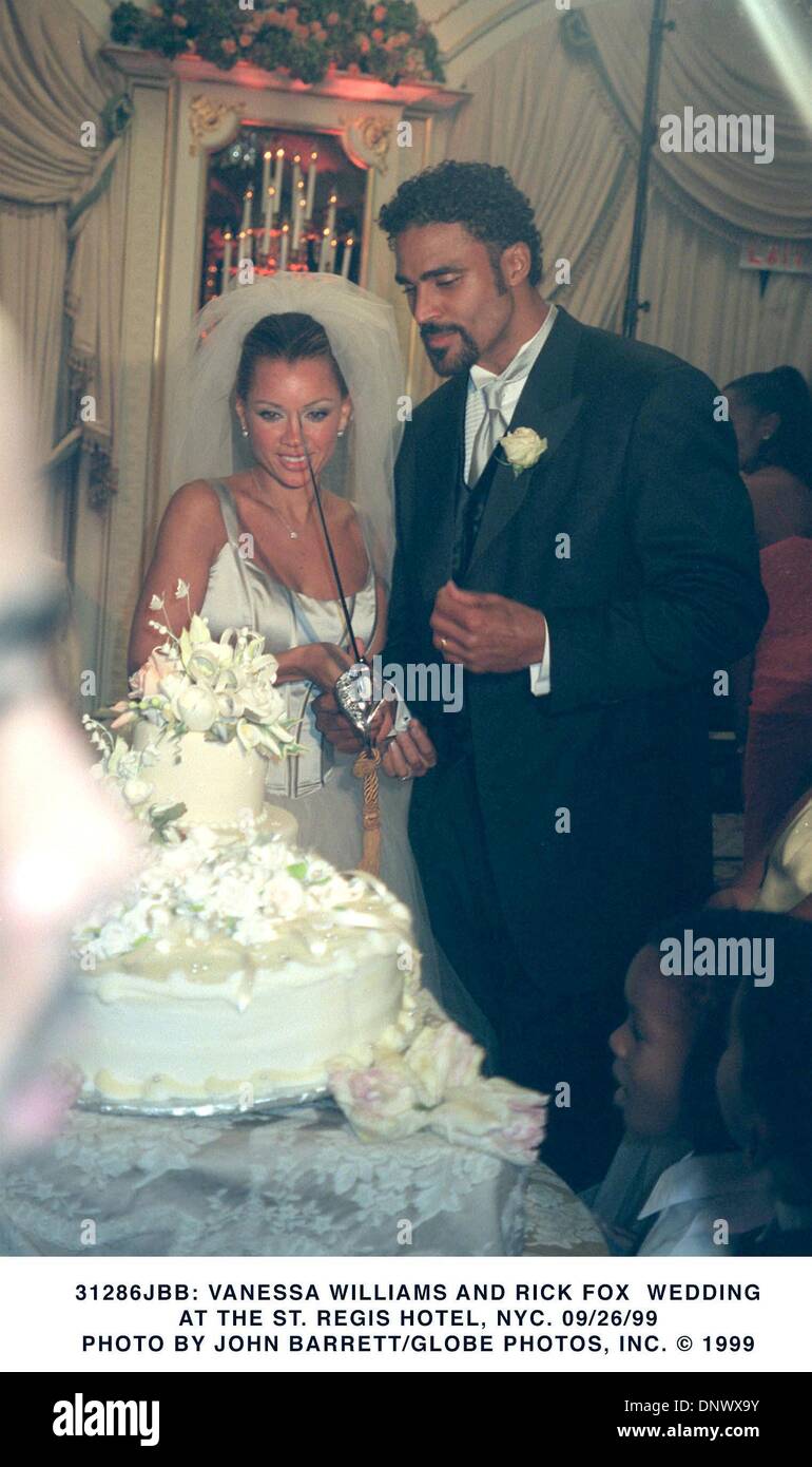 Sept. 26, 1999 - 31286JBB: VANESSA WILLIAMS AND RICK FOX WEDDING.AT THE ST. REGIS HOTEL , NYC  09/26/99. JOHN BARRETT/   1999(Credit Image: © Globe Photos/ZUMAPRESS.com) Stock Photo