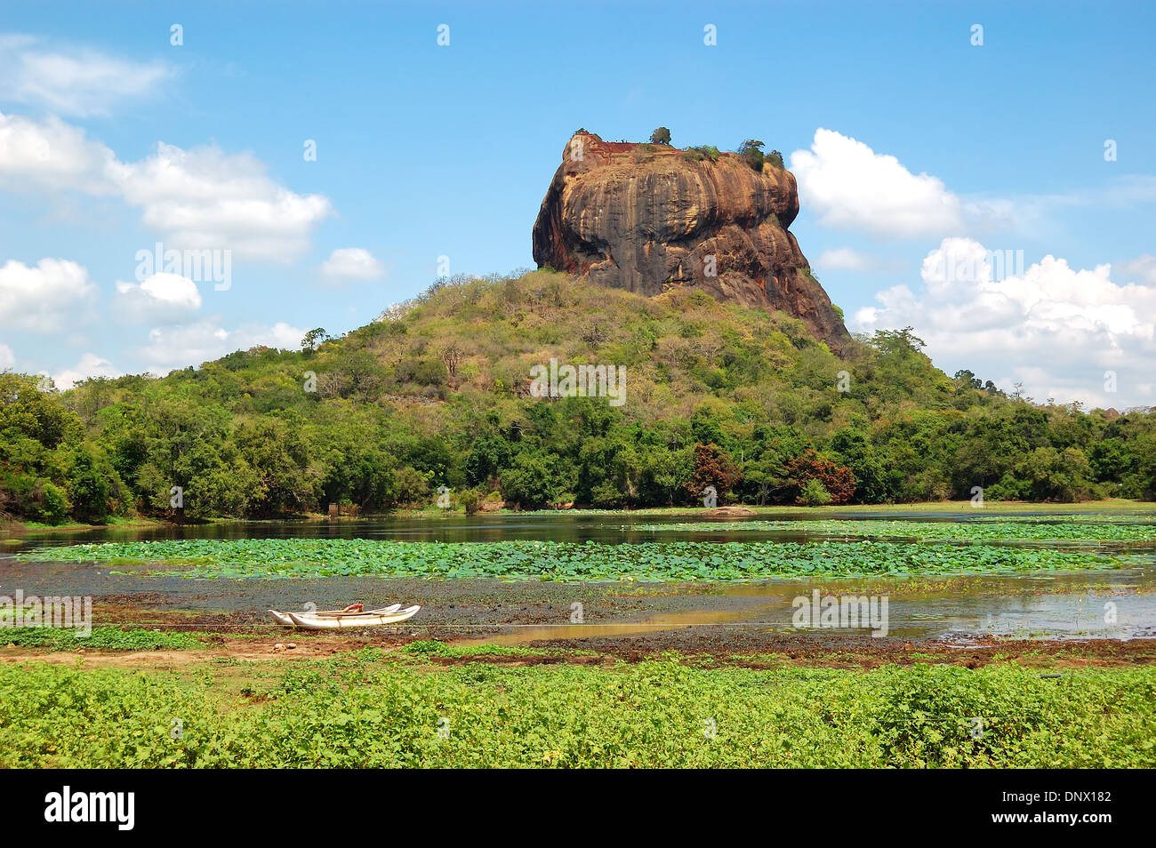 The Sigiriya (Lion's rock) is an ancient rock fortress and palace ruins, Sri Lanka Stock Photo