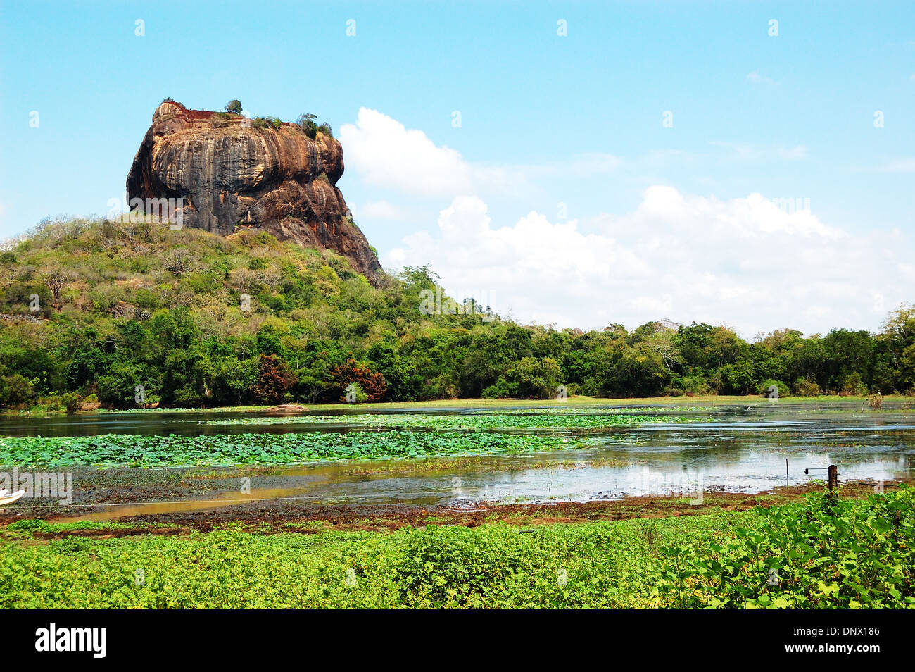 The Sigiriya (Lion's rock) is an ancient rock fortress and palace ruins, Sri Lanka Stock Photo