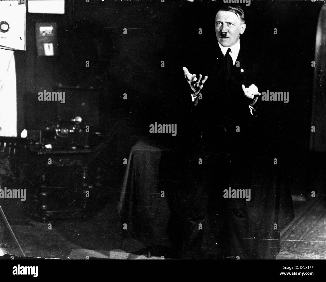 Feb. 18, 1932 - Berlin, Germany - ADOLF HITLER Imperial Chancellor of Germany and the leader of the Nazi Party. Adolf Hitler (April 20, 1889ÐApril 30, 1945) was the Fuhrer und Reichskanzler (Leader and Imperial chancellor) of Germany from 1933 to his death. He was leader of the National Socialist German Workers Party (NSDAP), better known as the Nazi Party. At the height of his pow Stock Photo