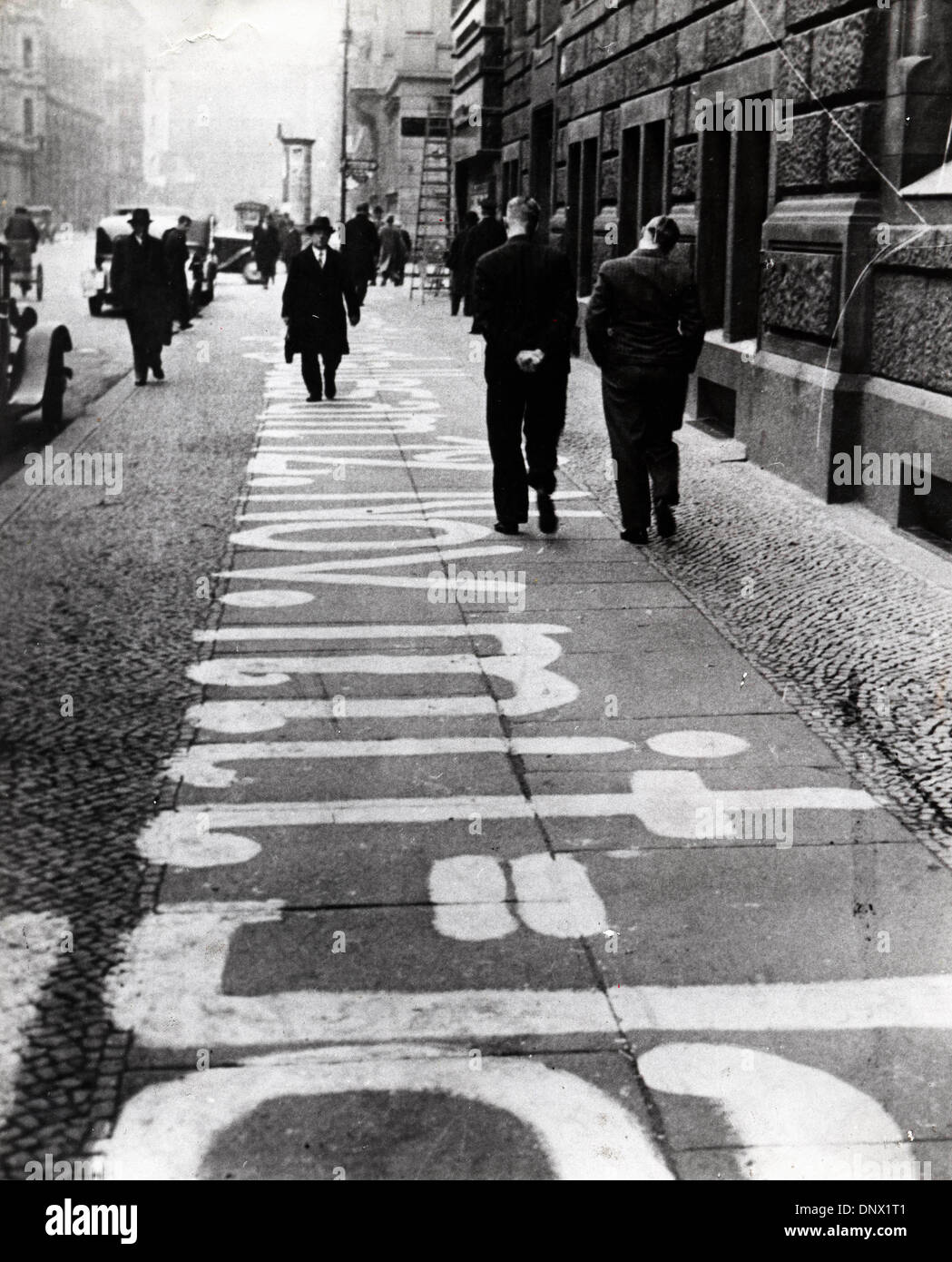 Oct. 25, 1933 - Berlin, Germany - Propaganda for the German Nazi Party on the pavement in Berlin. (Credit Image: © KEYSTONE Pictures USA/ZUMAPRESS.com) Stock Photo