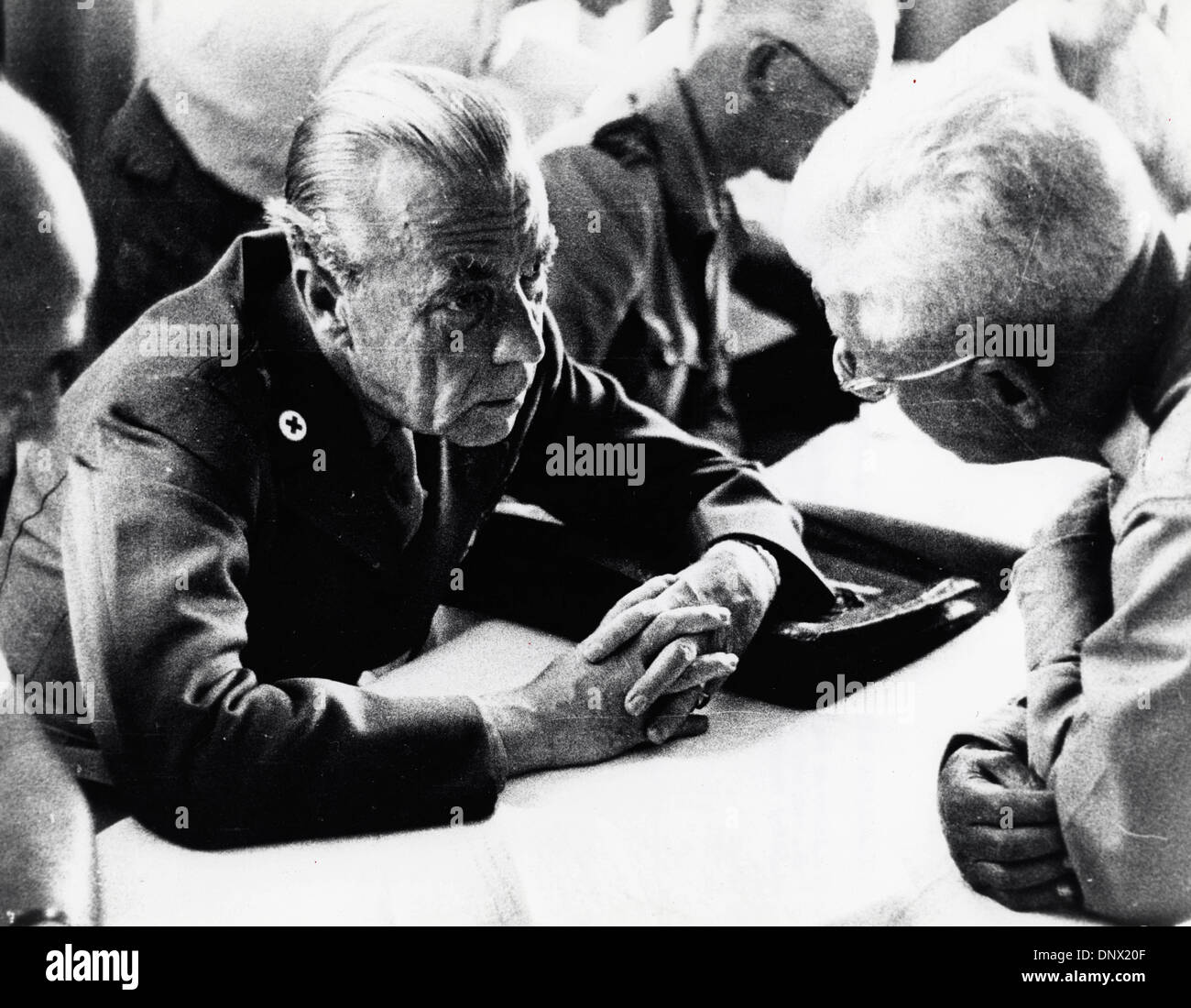 March 6, 1938 - Norway, Sweden - COUNT FOLKE BERNADOTTE the UN Mediator in Palestine and President of the Swedish Red Cross with COLONEL WENDALL MCCOY. (Credit Image: © KEYSTONE Pictures USA/ZUMAPRESS.com) Stock Photo