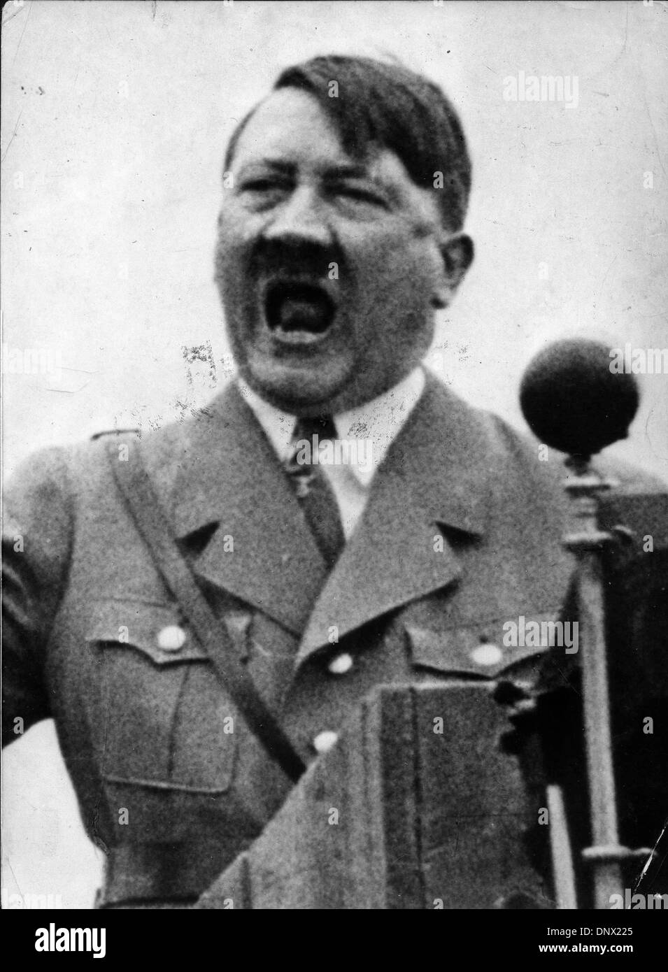 Aug. 5, 1939 - Berlin, Germany - Nazi leader and Fuhrer of Germany, ADOLF HITLER giving one of his powerful speeches sometime in 1939. (Credit Image: © KEYSTONE Pictures USA/ZUMAPRESS.com) Stock Photo